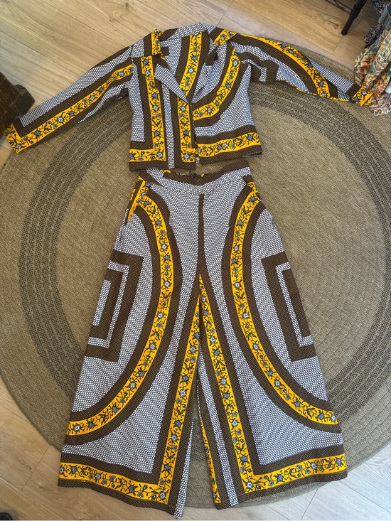 Handmade Other - two-piece matching dutch wax set tailored blazer & wide-leg palazzo pant African